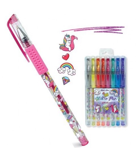 BIRO LEBEZ 61956 GLITTER 8 COLORI