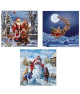 TOVAGLIOLI NATALE CM33X33 20PZ BLU DECOR