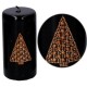 CANDELA NERA C/ALBERO ORO 7X14H 616181