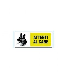 TARGA LETT ATTENTI AL CANE CM 14X31