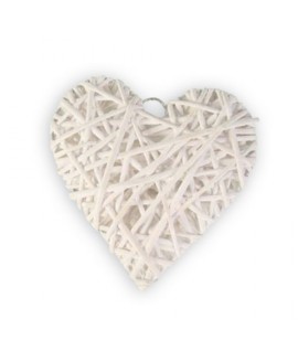 CUORE IN SALICE ARTE' H.10 BIANCO