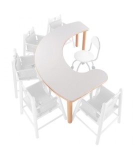 TAVOLO PAPPA CURVO 194X102XH.53 LATTE