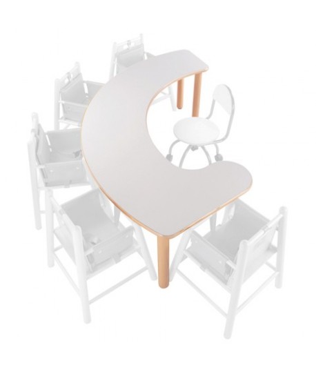 TAVOLO PAPPA CURVO 194X102XH.53 LATTE