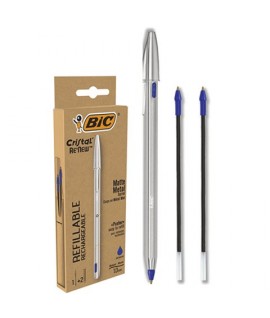 PENNA BIC CRISTAL RE'NEW INK-BLU +2 RIC