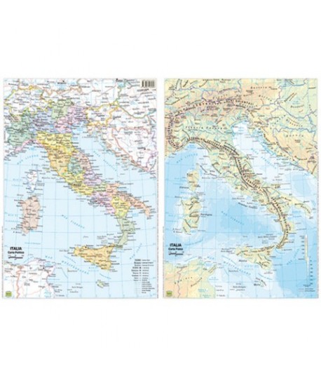 CARTA GEOGRAFICA A3 ITALIA 20PZ