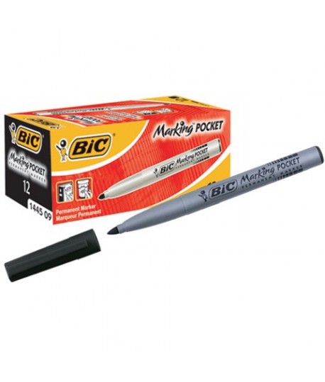 MARCATORE BIC POCKET PT NERO 12PZ