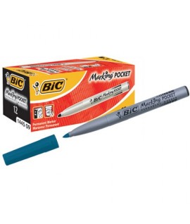 MARCATORE BIC POCKET PT BLU 12PZ