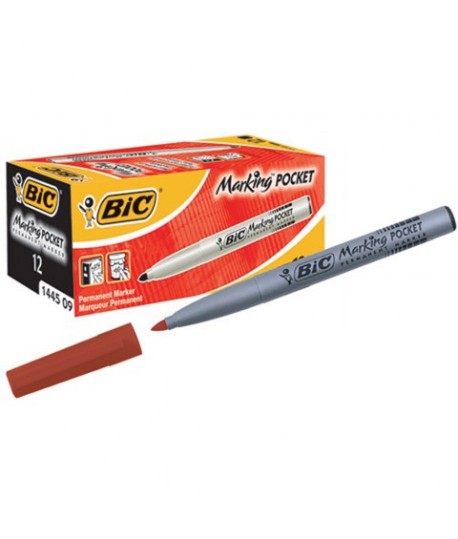 MARCATORE BIC POCKET PT ROSSO 12PZ