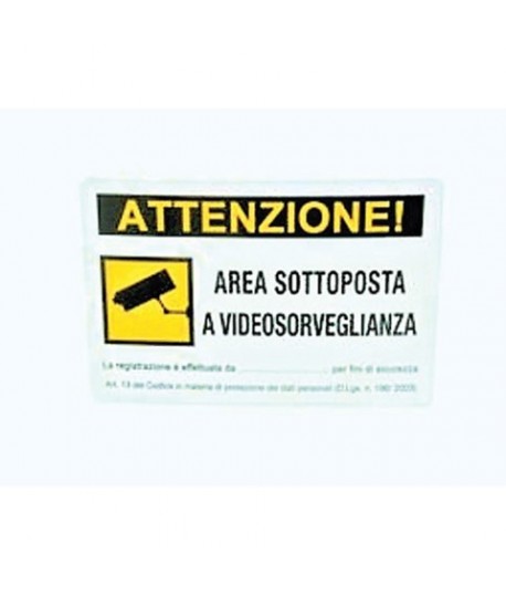 CARTELLO ALL. 20X30 AREA VIDEOSORV. ORIZ