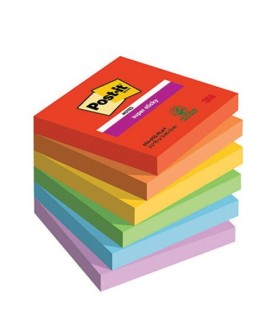 POST-IT 3M SUPER STICKY 654 PLAYFUL 6PZ