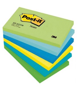 POST-IT 3M 655 MM76X127 ASSORT MINT 6PZ