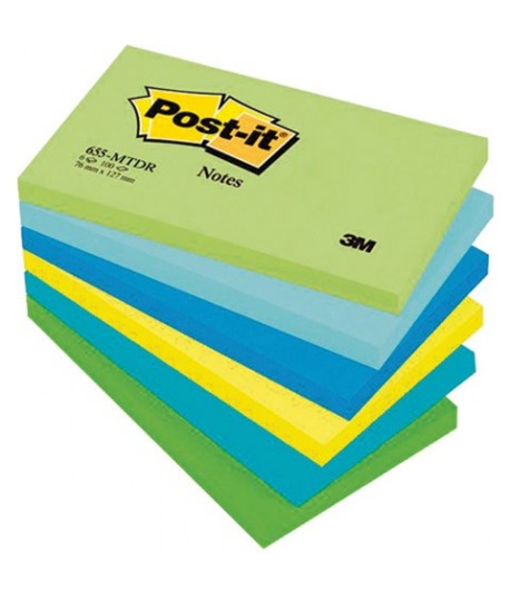 POST-IT 3M 655 MM76X127 ASSORT MINT 6PZ