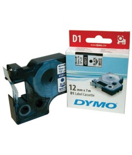 NASTRO DYMO 45021 D1 12MM 7M BIANCO/NERO