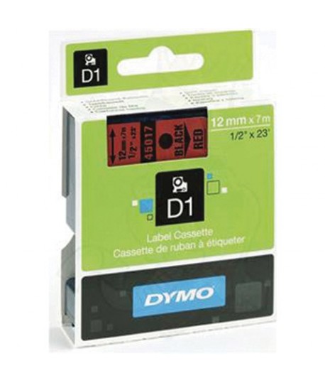 NASTRO DYMO 45017 D1 12MM 7M NERO/ROSSO