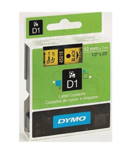 NASTRO DYMO 45018 D1 12MM 7M NERO/GIALLO