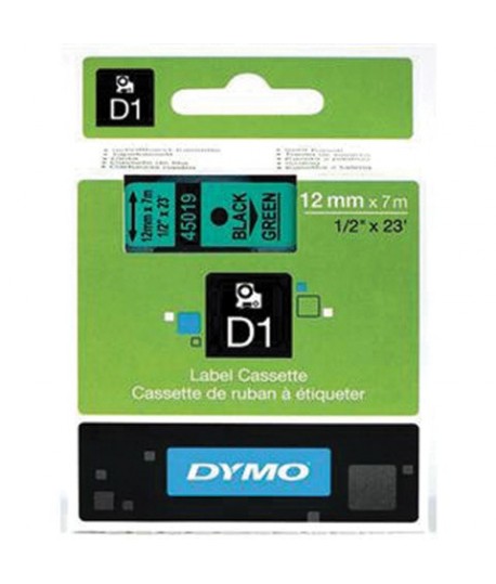 NASTRO DYMO 45019 D1 12MM 7M NERO/VERDE