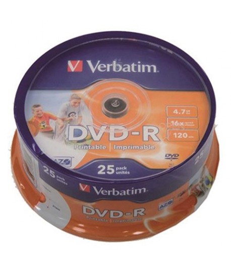 DVD-R VERBATIM STAMPABILE 4,7 GB 25PZ