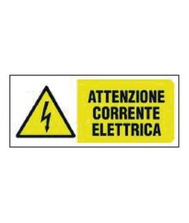 TARGA LETT ATTENZIONE CORRENTE CM 14X31