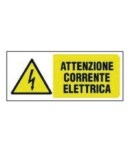 TARGA LETT ATTENZIONE CORRENTE CM 14X31