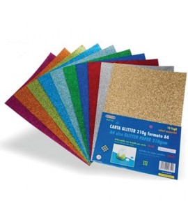 CARTA GLITTER WILER A4 210G ASSORT. 10FF