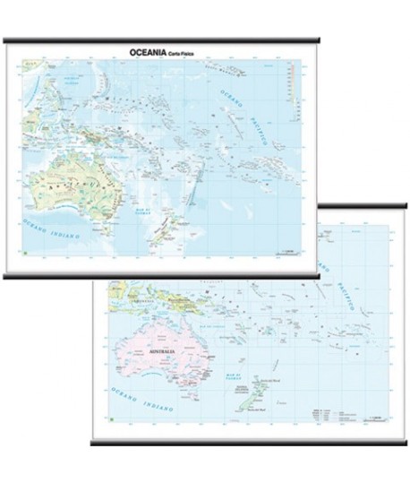 CARTA MURALE BELLETTI OCEANIA FIS/POL