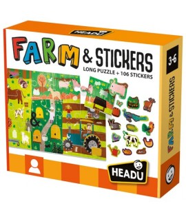 HEADU 24926 PUZZLE+STICKERS THE FARM