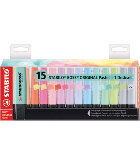 EVID.STABILO BOSS PASTEL DESKSET 15PZ