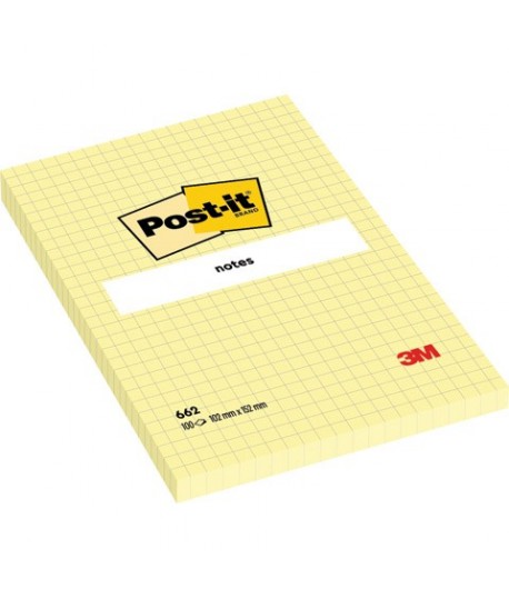 POST-IT 3M 662 MM102X152 QUADR 6X 100FF