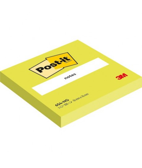 POST-IT 3M 654 NEON MM76X76 VERDE 6PZ