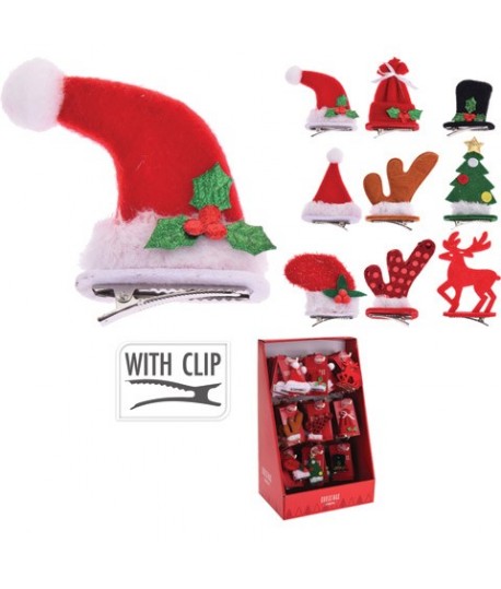 CAPPELLI NATALE cm 9 CON CLIP AAF201770