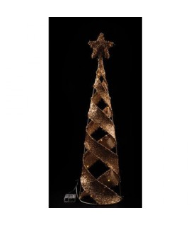 ALBERO CONO LED 40L H80 TESSUT ORO 81625