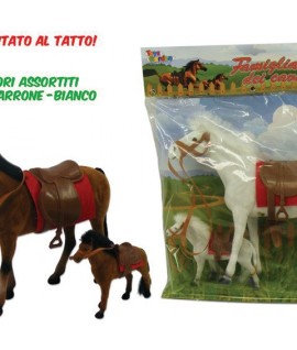 TOYS 26015 CAVALLI FLOCCATI FAMIGLIA