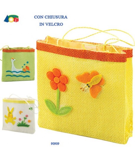 BORSETTA JUTA DECOR.PASQUA G90909