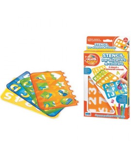 SUPERTOYS 11136 SET 4 STENCIL+4 PENNAREL