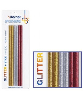 STICK COLLA CALDO GLITTER D.7MM 6PZ CM20