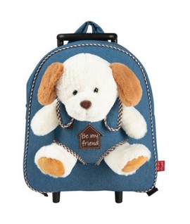 ZAINO TROLLEY 13034 C/PELUCHE CANE ESTR.