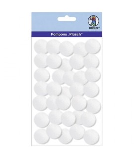 POMPON PLUSH DIAM.25 MM BIANCO 35PZ
