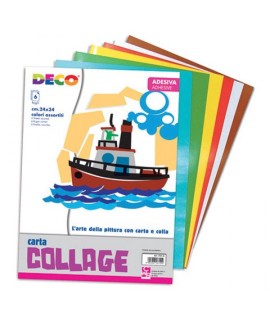 CARTA COLLAGE ADESIVA CWR CM24X34 BL.6FF
