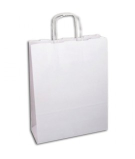 BORSETTA CARTA C/MANICI CM27*36 BIANCA