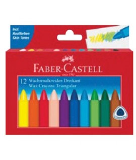 PASTELLI CERA TRIANGOLARI FABER 12PZ