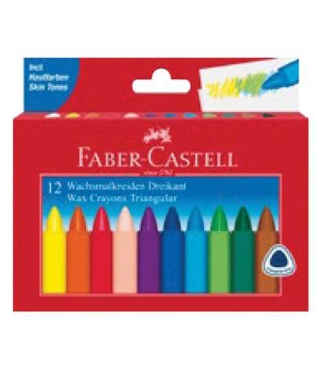 PASTELLI CERA TRIANGOLARI FABER 12PZ
