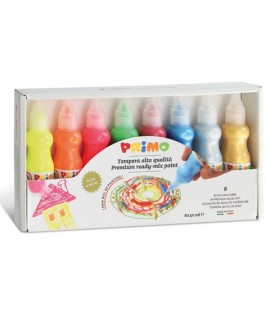 TEMPERA PRIMO FLUO&METAL 50ML 8PZ ASS.