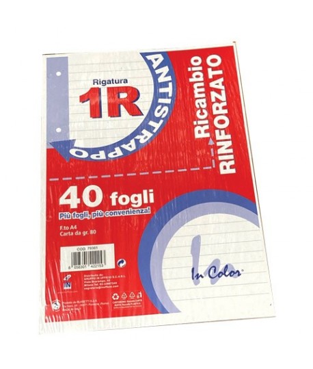 RICAMBIO RINFORZATO IN A4 80G 40FF 1R