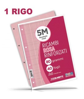RICAMBIO RINFORZATO A4 80G 1R ROSA 40FF