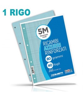 RICAMBIO RINFORZATO A4 80G 1R AZZUR 40F