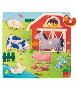 GOULA 53040 PUZZLE LEGNO ANIMALI/CUCCIOL