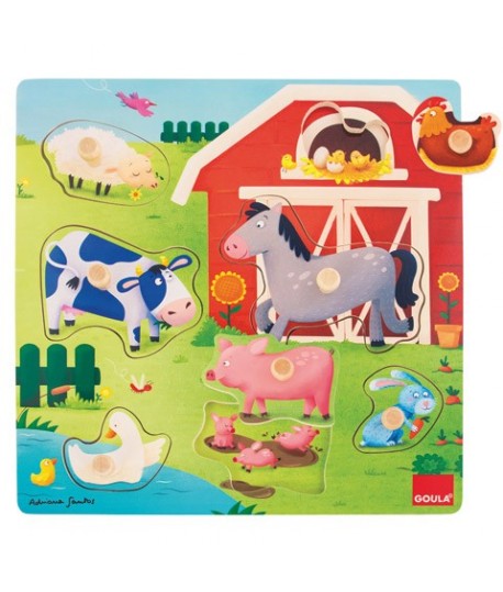 GOULA 53040 PUZZLE LEGNO ANIMALI/CUCCIOL