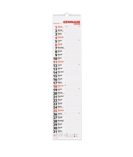 CALENDARIO OLANDESE 16X69 SPIR CO00500B