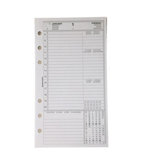 RICAMBIO ORGANIZER GIORNALIERO 9,5*17