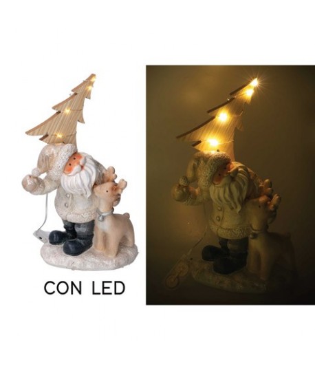 BABBO NATALE +LED 17X23H 637543 RESINA